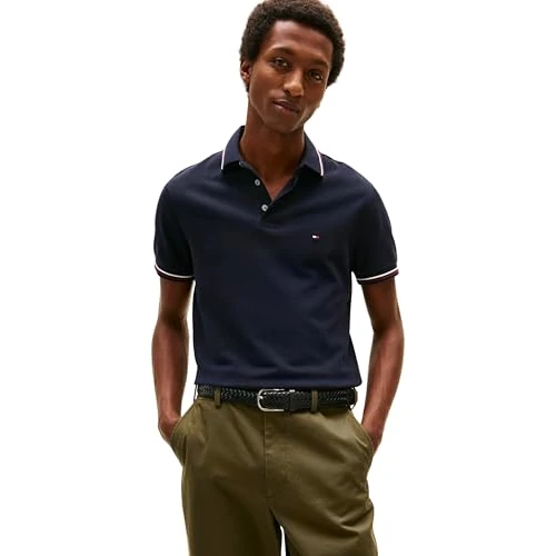 Offerta a tempo: Tommy Hilfiger Polo Uomo con Punta Slim Fit MW0MW37346 S/S, Blu, XS, Blu (Cielo del Deserto), XS - 0.00% da 89.90 € a 89.90 €