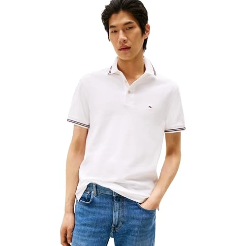 Offerta a tempo: Tommy Hilfiger Tipped Slim Fit Polo Mw0Mw37346 S/S, White (White) — 40% da 89,90 € a 53,99 €