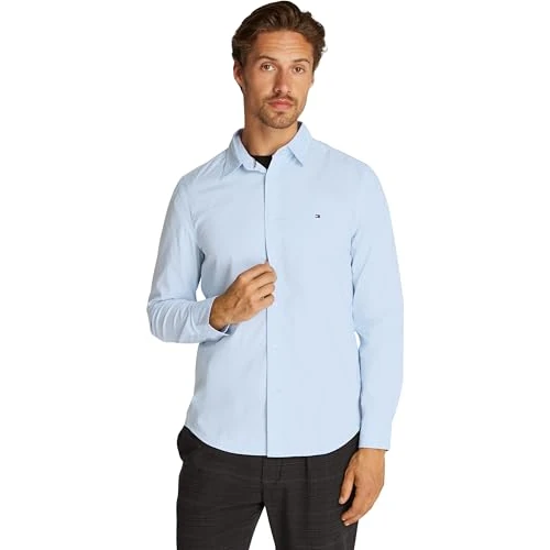 Limited-time offer: Tommy Hilfiger Men’s Flex Poplin Kent Collar Business Shirt, Blue (Sweet Blue), XS from 75.00 GBP to 34.10 GBP (save 55%)