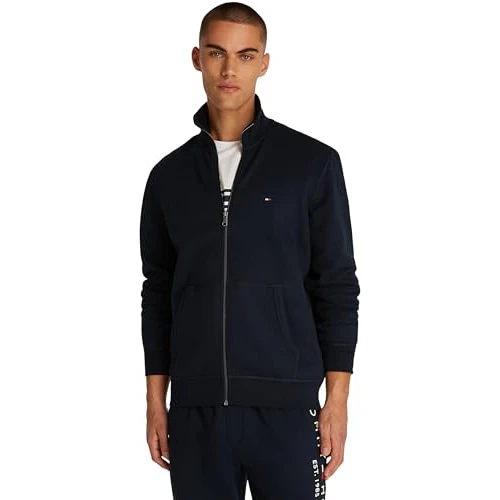 Offerta a tempo: Tommy Hilfiger Uomo Felpa con Cerniera Essential Fleece Colletto alla Coreana, Blu (Desert Sky), S - 39% da 119.90 € a 73.03 €