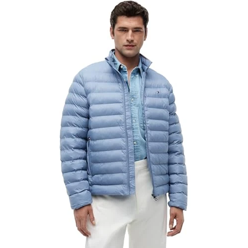 Offerta a tempo: Tommy Hilfiger Uomo Giacca Imbottita Packable Recycled Jacket Relaxed Fit, Blu (Brisk Blue), L - 60% da 199.90 € a 80.56 €