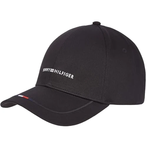 Tommy Hilfiger Mannen TH Foundation 6 Panel Cap AM0AM13001 Cap, Zwart (Zwart), OS, Zwart (zwart), Eén Maat