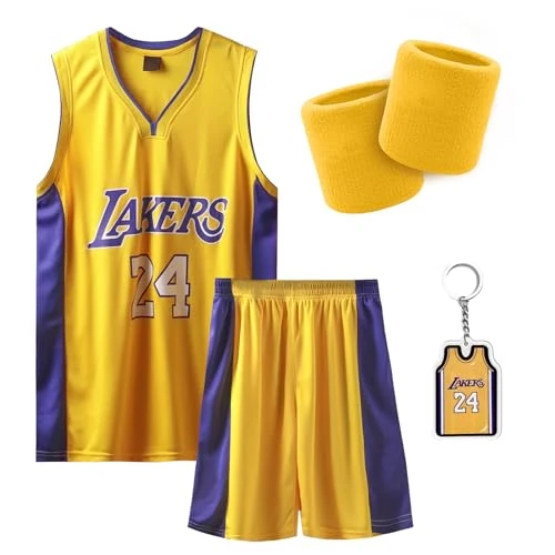 Limited-time offer: Pardofelis Men's Basketball Jersey, Basketball T-Shirt, Training Apparel, Sleeveless, Breathable, Sportswear, Basketball Jersey, Vest and Shorts with 2 Bands, Yellow - 24, L from 26.28 £ to 26.28 £ (save 0.00%)