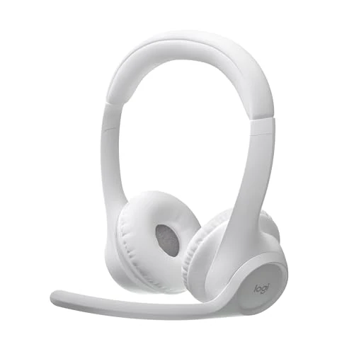 Logitech Zone 300, Cuffia con microfono wireless Bluetooth, cancellazione del rumore, compatibile con Windows, Mac, Chrome, Linux, iOS, iPadOS, Android - Bianco