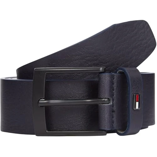 Tommy Hilfiger Men’s 3.5 cm Adan Leather Belt, Blue (Space Blue), 51.2 inches