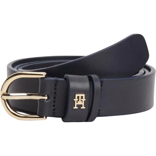 Offerta a tempo: Tommy Hilfiger Donna Cintura Essential Effortless 2,5 cm Cintura in Pelle, Blu (Space Blue), 80 cm - 36% da 49.90 € a 31.99 €