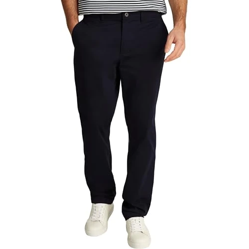 Tommy Hilfiger Chino Hombre Denton Chino Satin Straight Fit, Azul (Desert Sky), 36W/32L