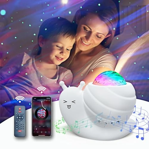 Limited-time offer: Mycket Star Projector Night Light, 4 in 1 Aurora Galaxy Projector Lights, Snail Kids Night Lights for Bedroom with Remote/Music Bluetooth Speaker/Colors Changing/Timer Fuction for Kids Adults Gifts from 12.99 GBP to 12.99 GBP (save 0%)