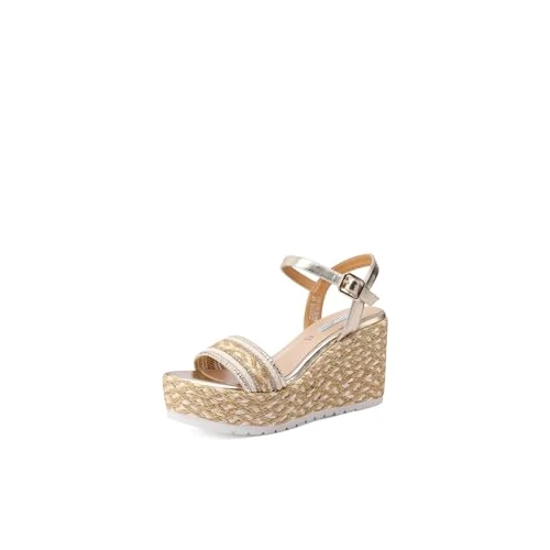 Offre limitée : QUEEN HELENA ZM9699 Sandales compensées avec strass, or, 38 EU de 55.00 € à 55.00 € (0.0% de remise)