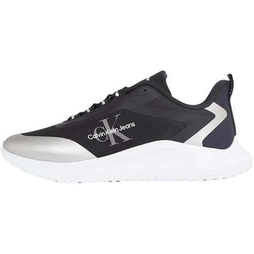 Calvin Klein Donna Sneakers da Runner Eva Runner Low Lace Mix Senza Lacci, Nero (Black/Silver), 36