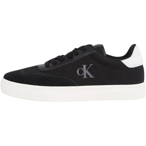 Calvin Klein Men’s Classic Mix Low Top Cupsole Trainers, Black (Black/Bright White), 10