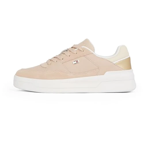 Tommy Hilfiger Dames Essent Basket Sneaker Metallic Fw0fw08615, Misty Blush, 36 EU
