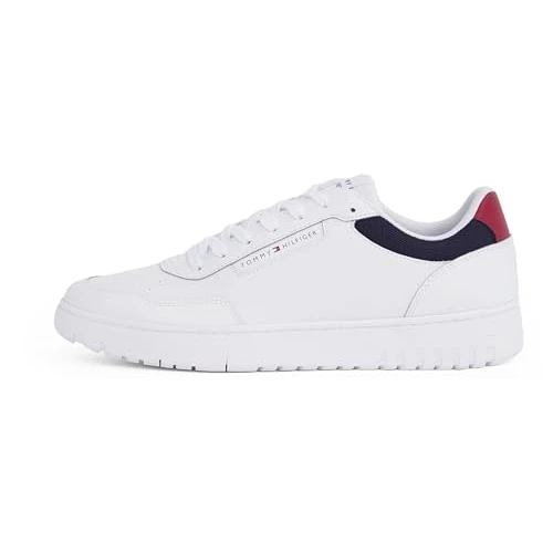 Tommy Hilfiger Men’s Basket Core Lite Low Top Court Trainers, White (White), 6.5