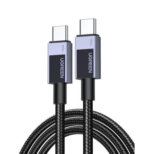 UGREEN 100W Cable USB C Carga Rápida PD 3.0, Tipo C 20V 5A con Carcasa de Aluminio Trenzado Nylon, Compatible con MacBook Air, Dell, iPad, iPhone 17 Pro Max Air/16/15, Galaxy S25 S24, Pixel 9/8.1M