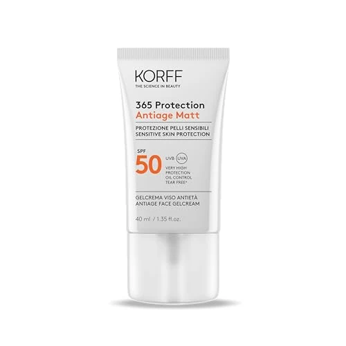 Zeitlich begrenztes Angebot: Korff 365 Protection Antiage Matt SPF50+, Anti-Aging-Gel für das Gesicht, für empfindliche Haut, hoher Schutz, wasserfest, 40 ml von 21.73 € auf 21.73 € (0.00% Rabatt)