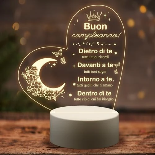 Offerta a tempo: PRSTENLY Regalo Donna Uomo Compleanno, Acrilica Lampada Idee Regali Compleanno per le Donne, Migliore Amica, Mamma, Nonna, Ragazza, Sorella - 69% da 15.99 € a 4.99 €