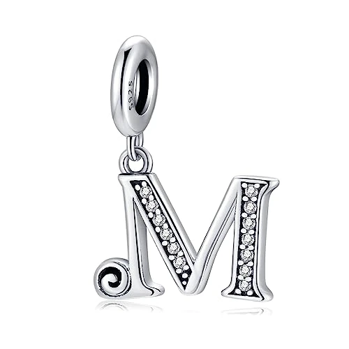 Offerta a tempo: TIZU La Festa Della Mamma Regali Charm Perline Lettera M Ciondolo in Argento Sterling 925 Compatibile con Europeo Braccialetti e Delle Collane,Regali per Donne/Ragazze - 24% da 17.99 € a 13.67 €
