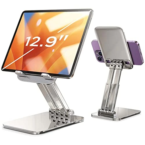 LISEN Supporto per iPad Supporto Tablet Supporto Regolabile per Scrivania, Supporto per Monitor Portatile per 2024 iPad Pro 9.7, 10.5, 11, 12.9 Air Mini 6 5 4 Samsung e Tablet
