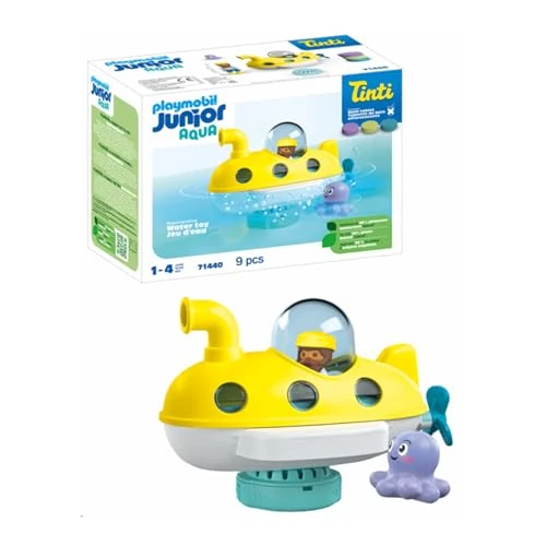 Offerta a tempo: PLAYMOBIL JUNIOR AQUA & Tinti 71440 Sottomarino colorato, barca subacquea con cupola removibile, con tre diverse perle da bagno colorate Tinti, giocattolo per bambini dai 12 mesi in su - 0.00% da 29.99 € a 29.99 €