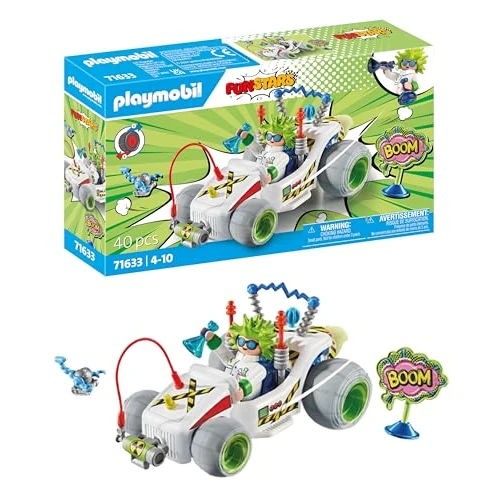 Offerta a tempo: PLAYMOBIL Funstars 71633 Racing Professor, kart con motore pull-back, set di gioco dinamico per corse emozionanti, giocattolo per bambini dai 4 anni in su, Professore sfrecciante - 0.00% da 17.99 € a 17.99 €