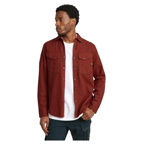 G-Star Men's Dakota Slim Shirt , Red (dry red gd D25223-D454-B782), L