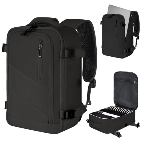 VOESLD for Ryanair Cabin Bags 40x20x25 Underseat, Travel Backpack Dark Grey Rucksack for Men Women Laptop Backpack, Can be Used as a Sports Backpack, Leisure, Work Bag