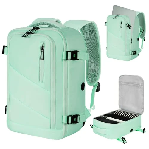 VOESLD for Easyjet Cabin Bag 45x36x20, Travel Backpack Light Green, Rugzak voor mannen vrouwen Carry on Travel Bag Laptop Backpack, kan worden gebruikt als een sport rugzak, vrije tijd, werk tas
