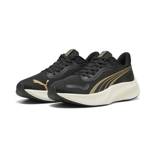 Puma Pounce LITE, Unisex Straßen-Laufschuh, Puma Gold-Puma Black,