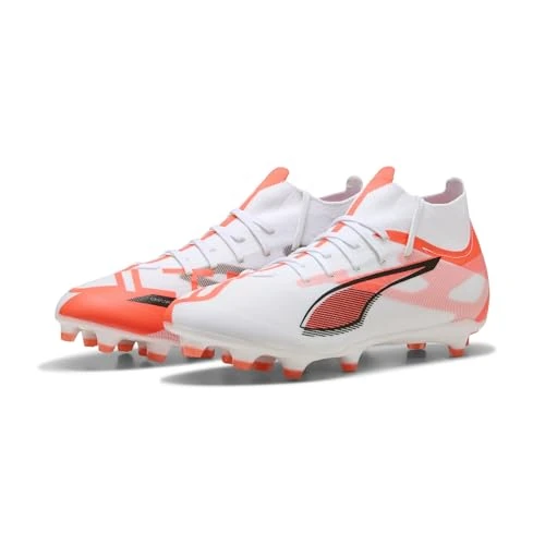 Offerta a tempo: PUMA Ultra 5 Match+ FG/AG - Scarpe da Calcio Unisex, PUMA White-PUMA Black-Glowing Red, - 51% da 94.95 € a 46.54 €