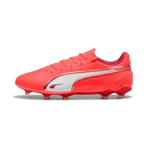 Puma King Match FG/AG, Chaussure de Football Unisexe, Glowing Red-Puma White-Red Fire,