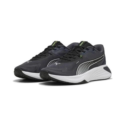 PUMA Unisex Pwr Hybrid Tr Cross Trainer, Galactic Gray PUMA Zwart Groen Glare, 36 EU
