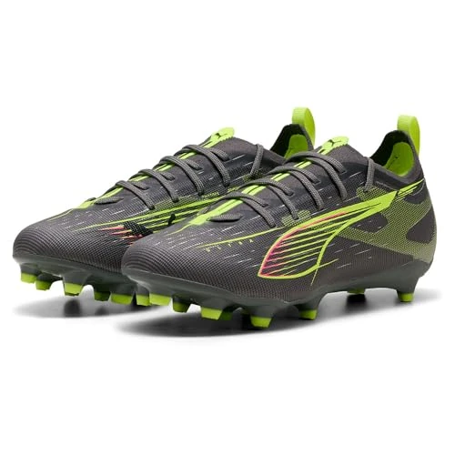 Puma - Ultra 5 Pro FG/AG JR, Zapatillas de fútbol Unisexo, Matte Aged Silver-Yellow Alert-Sun Struck,