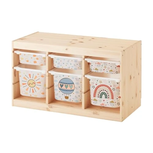 Offerta a tempo: MilaBoo® Set adesivi vinile alta qualità su misura TROFAST, confezione 6 pezzi, tonalità boho beige, decorativo 3 scatole grandi piccole - 39% da 19.86 € a 12.16 €