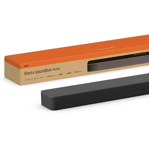 Limited-time offer: Amazon Fire TV Soundbar Plus, 3.1 channel, all-in-one design, Dolby Atmos, DTS:X, clear dialogue, 2024 release from 249.99 GBP to 249.99 GBP (save 0%)