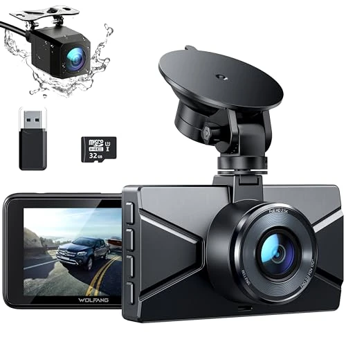 Oferta limitada: WOLFANG Cámara de Coche Delantera y Trasera 2.5K QHD, Dashcam de Doble Lente para Coches de 170º Gran Angular Monitor de Aparcamiento 24H con Grabación en Bucle y Sensor G de 49.99 € a 34.49 € (ahorro 31%)