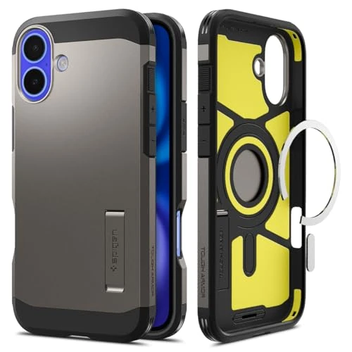 Spigen Tough Armor (AI) MagFit Case for iPhone 16 Plus, Compatible with MagSafe Accessories - Gunmetal