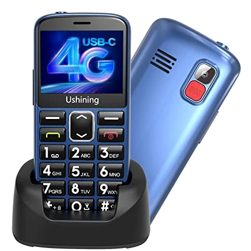 Tijdelijke aanbieding: uleway 4G Mobiele telefoon voor senioren, zonder abonnement, lange stand-by-tijd, USB-C-opladen, mobiele telefoon voor senioren met SOS-noodoproepknop, grote toetsen mobiele telefoon met laadstation van 51.09 EUR naar 51.09 EUR (korting 0%)