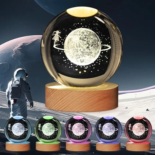 Oferta limitada: JHXLAMP Sistema solar 3D bola de cristal luz nocturna, bola de cristal de 3,15 pulgadas, 7 colores cambiantes para dormitorio, lámpara de decoración,regalo de cumpleaños para niños, niñas de 12.99 EUR a 12.99 EUR (ahorro 0%)