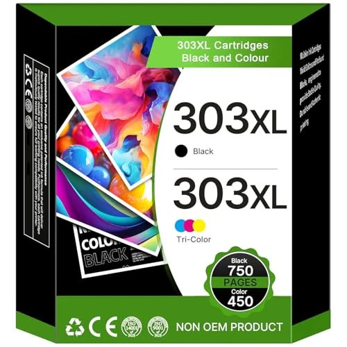 ColoWorld 303XL Druckerpatronen, für Hp 303 Druckerpatronen Multipack, Kompatibel für Hp Envy Inspire 7200e 7220e 7900e 7920e,für Envy Photo 6200 6230 7800,für Tango X Smart Drucker(2er-Pack)