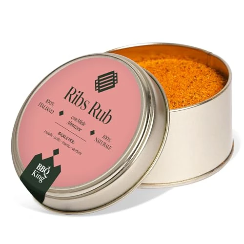 Oferta limitada: BBQ KING - Ribs Rub Envase de 70 g, adobo seco para costillas de cerdo, pollo, ternera y verduras, 100% fabricado en Italia, con miel de Abruzzo y especias equilibradas de 10.56 € a 10.56 € (ahorro 0.0%)
