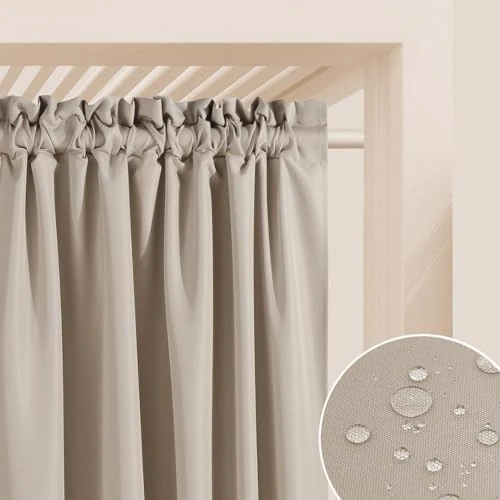 Oferta limitowana: ROOM99 Garden Line zasłona zewnętrzna z taśmą marszczącą, szerokość x wysokość 155 x 200 cm, odporna na warunki atmosferyczne, wodoszczelna, ochrona przed słońcem, do ogrodu, wiatroszczelna, beżowa z 83.22 zł na 83.22 zł (oszczędź 0.00%