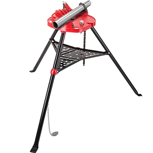 Zeitlich begrenztes Angebot: VEVOR Stativ-Rohrkettenschraubstock mit 1/8-6" Rohrständer klappbare Stahlbeine Rohrstützen mit Werkzeugablage Stativständer-Kettenschraubstock ideal für eine Vielzahl von Rohrmaterialien von 159.90 € auf 159.90 € (0.00% Rabat