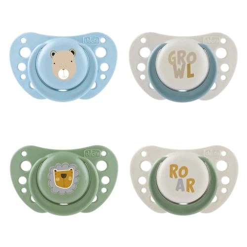 Chicco PhysioForma Schnuller Air Blau, Schnuller 2-6 Monate, Silikon Sauger, anatomisch und funktional, unterstützt die physiologische Atmung, Blau, für Jungen, 4 Stück, günstiges Angebot.