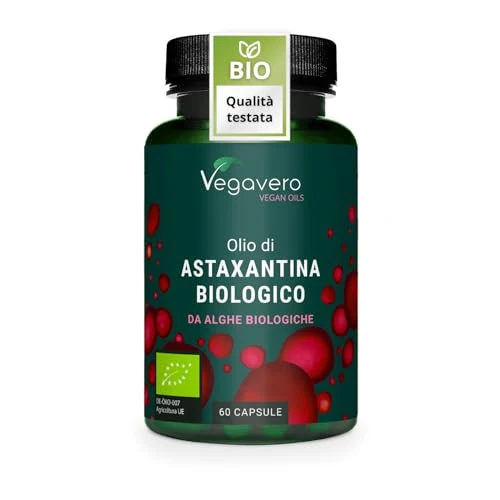 Astaxantina BIO Vegavero | 8 mg en Aceite Ecológico Puro | Alta Absorción | 60 Cápsulas | Antioxidante y para la Vista | Sin aditivos | Vegano
