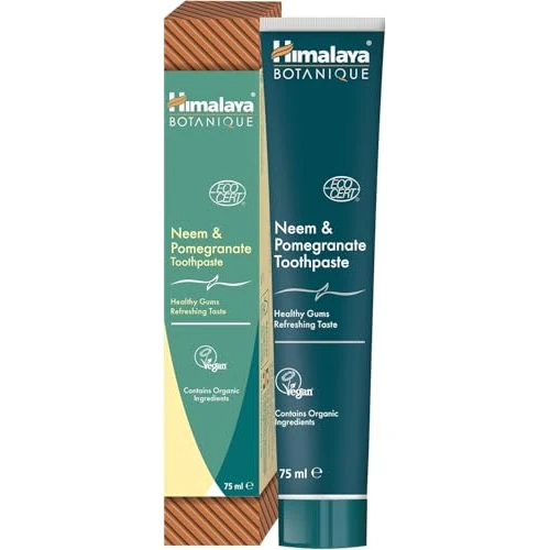 Limited-time offer: Ecocert Cosmos Natural Certified Himalaya Botanique Neem & Pomegranate Toothpaste with Organic Actives, Fights Plaque, Brightens Teeth, No Fluoride, SLS Free, Vegan, 75ml from 5.49 £ to 5.19 £ (save 5%)