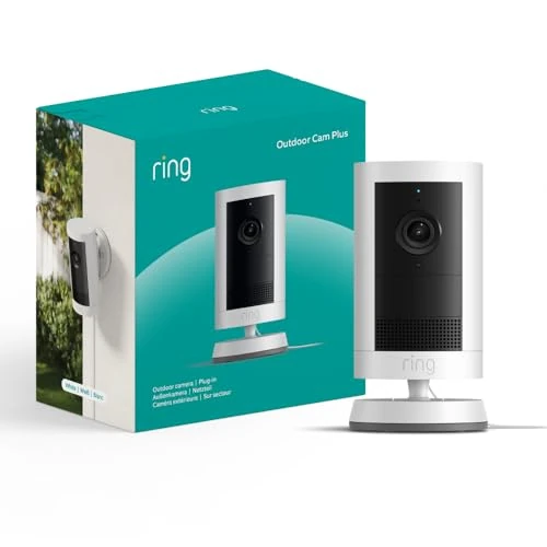 Limitiertes Angebot: Ring Außenkamera Plus Netzstecker (Outdoor Camera Plus neueste generation) | 2K-Weitwinkelvideo | Kabellose Überwachungskamera zur Selbstinstallation | 30-tägiger Gratiszeitraum für Ring-Abonnement von 99.99 EUR auf 59.99 EUR (Spare 40%)