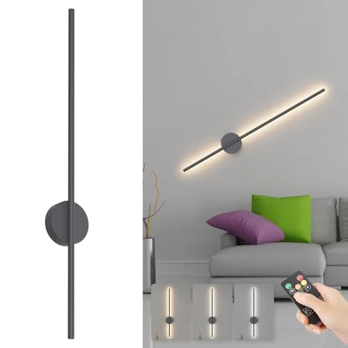 Tijdelijke aanbieding: Aipsun Draadloze wandlamp met geïntegreerde afstandsbediening, 10.000 mAh, 120 cm, antraciet, 8 W, 360 graden, woonkamerlamp met dimmen en synchronisatiefunctie, 3000 K - 6000 K, voor slaapkamer van 59.99 EUR naar 59.99 EUR (korting 0%)