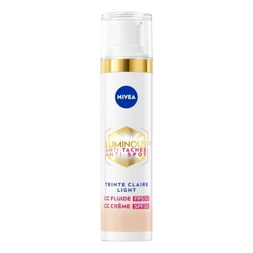 Tijdelijke aanbieding: NIVEA Cellular LUMINOUS630 CC Fluid Cream met SPF 30 - Light - Anti-Pigmentvlekken Crème - Gekleurde Dagcrème met Tintje - Gezichtscreme - Gezichtsverzorging- 40ml van 42.99 € naar 21.49 € (50% korting)
