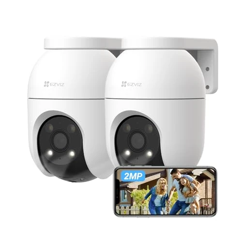Offerta a tempo: EZVIZ 2 telecamere di sorveglianza WiFi esterno 360°, 1080P telecamera IP di sicurezza — 24% da 99,99 € a 75,99 €