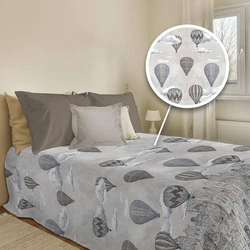 Begrenztes Angebot: Tagesdecke 220 x 280 cm, Einzelbett, 100% Piqué-Baumwolle, ideal als Überwurf für französisches Bett, Motiv: Fliegen Beige, 100% Made in Italy von 34.02 EUR auf 34.02 EUR (Rabatt 0%)